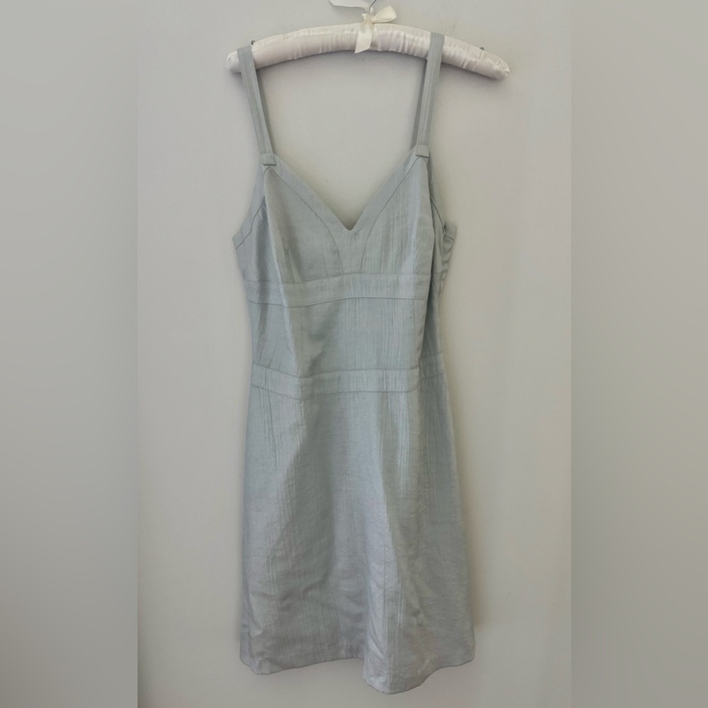Club Monaco Keswick Metallic Silver Midi Dress Sz 8 New Old Stock Elegant Canada
